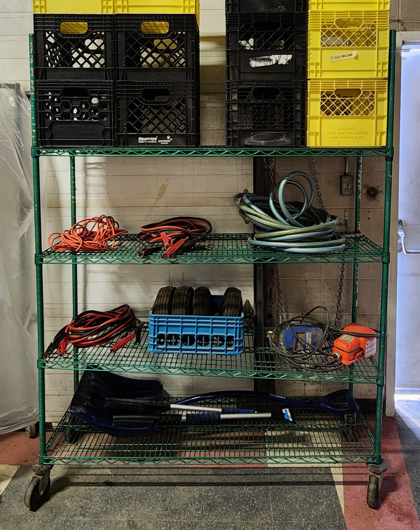 FOUR SHELF ROLLING UTILITY RACK