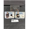 Image 2 : 2002 Pacific Titanium Double Sided Game Worn Jersey Cards x 2 -  Kovalen, Parent, Handzus & Berezin