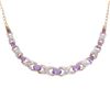 Image 1 : Plated 18KT Yellow Gold 4.00ctw Amethyst and Diamond Pendant with Chain