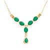 Image 1 : Plated 18KT Yellow Gold 6.10ctw Green Agate and White Topaz Pendant with Chain