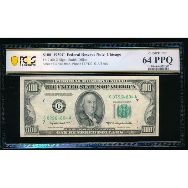 1950C $100 Chicago FRN PCGS 64PPQ