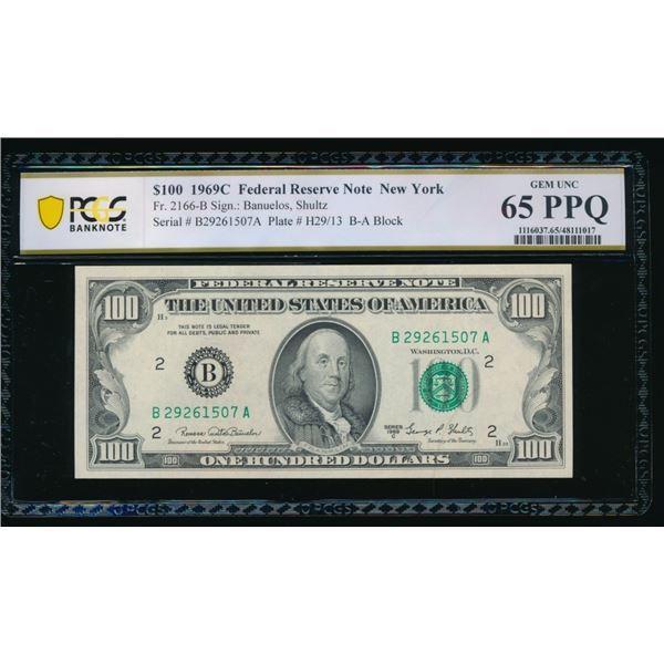 1969C $100 New York FRN PCGS 65PPQ