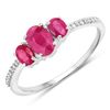 Image 1 : 14KT White Gold 1.02ctw Ruby and White Diamond Ring