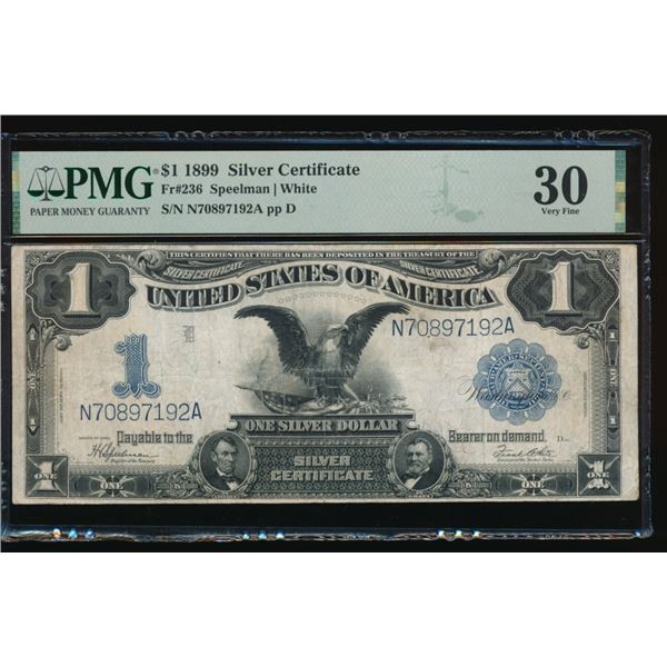 1899 $1 Black Eagle Silver Certificate PMG 30