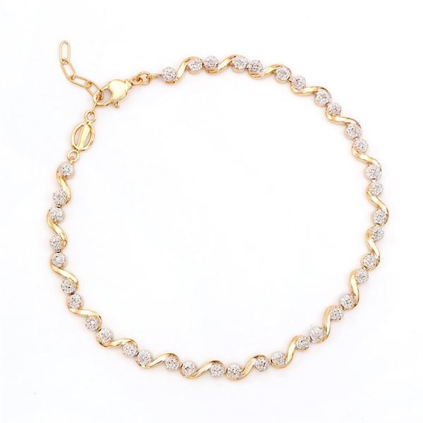 Plated 18KT Yellow Gold 0.27cts Diamond Bracelet