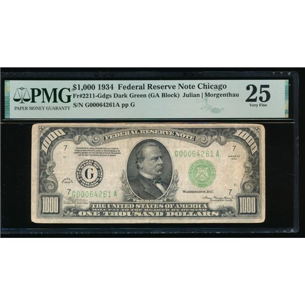 1934 $1000 Chicago FRN PMG 25