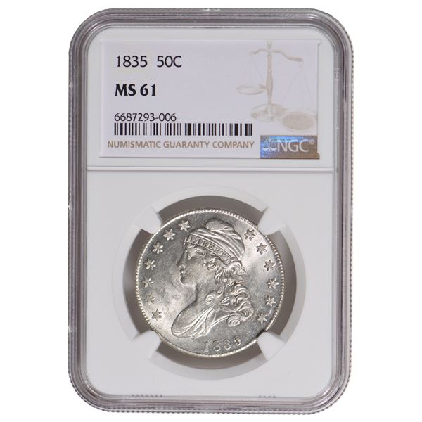 1835 Capped Bust Half Dollar NGC MS61