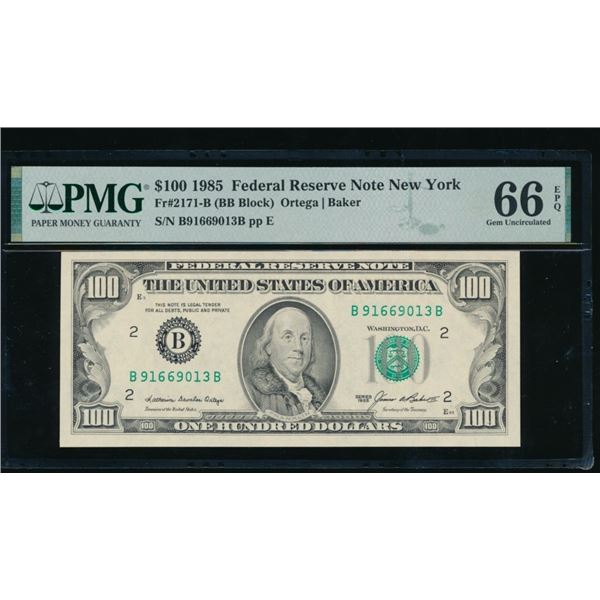 1985 $100 New York FRN PMG 66EPQ