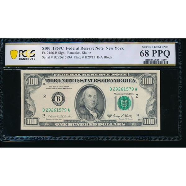 1969C $100 New York FRN PCGS 68PPQ