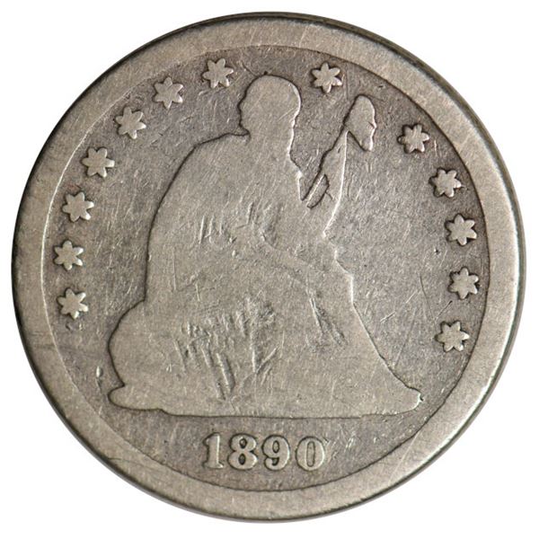 1890 Seated Liberty Quarter Coin