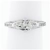 Image 2 : NEW Unique 18k White Gold 1.5 ctw GIA Marquise Cut Solitaire & Round Diamond Rin