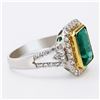 Image 3 : 2.87 ctw Emerald and 0.96 ctw Diamond Platinum Ring