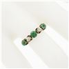 Image 3 : Antique Victorian 14k Gold .70 ctw Round Prong Tsavorite Diamond 5 Stone Band Ri