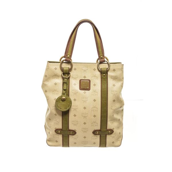 MCM Green Leather Shoulder Bag