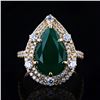Image 1 : 4.19 ctw Emerald and 1.03 ctw Diamond 14K Yellow Gold Ring