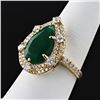 Image 2 : 4.19 ctw Emerald and 1.03 ctw Diamond 14K Yellow Gold Ring