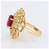 Image 3 : 4.25 ctw Ruby and 1.37 ctw Diamond 14K Yellow Gold Ring