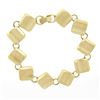 Image 1 : 14k Yellow Gold 6.5" Concave Brushed & Polished Finish Unique Link Bracelet