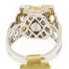 Image 6 : 18k Two Tone Solid Gold 1.10 ctw Round Pave Diamond Square Cocktail Ring