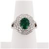 Image 4 : 1.64 ctw Emerald and 1.05 ctw Diamond Platinum Ring