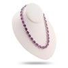 Image 1 : 93.00 ctw Amethyst and 0.50 ctw Diamond Platinum Over Silver Necklace