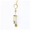 Image 5 : Unique Vintage 14k TT Gold Diamond Tiered Bar Tassel Dangle Pendant Necklace