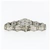 Image 3 : Antique Art Deco Esemco 14k White Gold Diamond Milgrain Filigree Buckle Bracelet