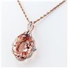 Image 2 : 31.83 ctw Morganite and 1.01 ctw Diamond 14K Rose Gold Pendant