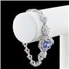 Image 3 : 9.11 ctw Tanzanite and 3.66 ctw Diamond 14K White Gold Bracelet