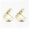 Image 4 : Vintage 18k Gold 2.75 ctw Floating Star Kite Cut Diamond Round Open Stud Earring
