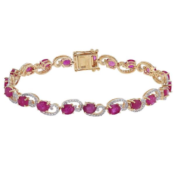 10.49 ctw Ruby and 1.55 ctw White Sapphire Bracelet