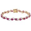 Image 1 : 10.49 ctw Ruby and 1.55 ctw White Sapphire Bracelet