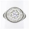 Image 1 : Vintage Platinum 1.21 ctw GIA Old European Diamond Dome Filigree Engagement Ring