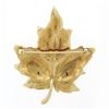Image 3 : Vintage Tiffany & Co 18k Yellow Gold Hand Etched Realistic Maple Leaf Pin Brooch