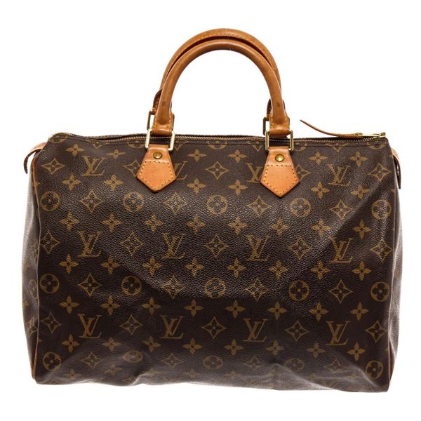Louis Vuitton Brown Monogram Canvas Speedy 35 Satchel Bag
