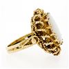 Image 4 : Vintage 14k Yellow Gold Cabochon Oval Opal Solitaire Twisted Wire Cocktail Ring