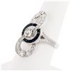 Image 4 : 0.31 ctw Diamond and 0.88 ctw Blue Sapphire Platinum Ring (2.07 ctw Diamonds)