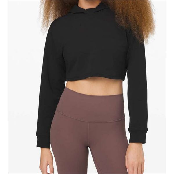 New lululemon Women's All Yours Cropped Hoodie, Black, Size 12