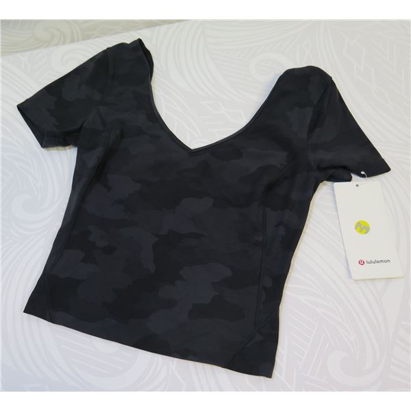 New lululemon LW3FGTS Women's Align Tee, Black Camo, Size 4