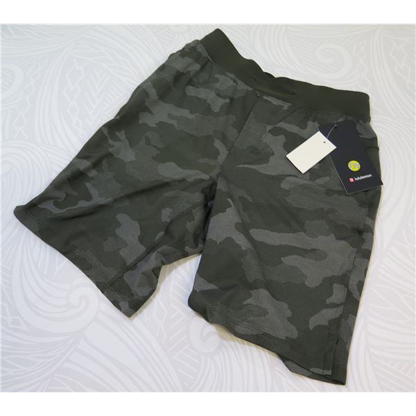 New lululemon Men's T.H.E. Linerless 9" Short, Black/Grey Camo, Size Small