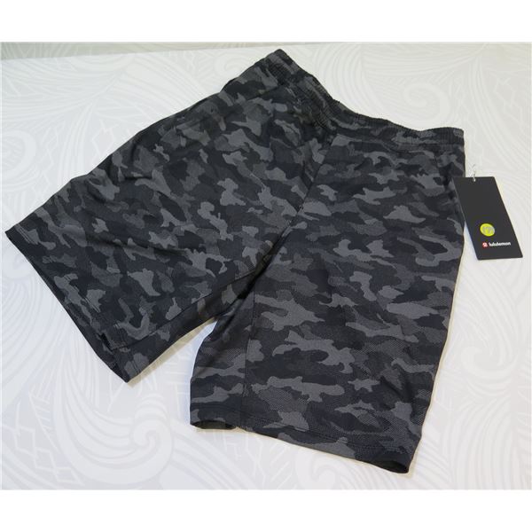 New lululemon Men's Pace Breaker Short 9  Lined, Black Grey Camo, Size Small