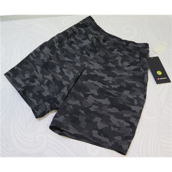 New lululemon Men's Pace Breaker Short 9" Lined, Black Grey Camo, Size Small