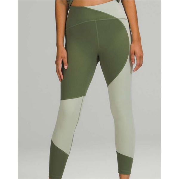 New lululemon Women's Nulu Color Block Tight 25 , Green, Size 12