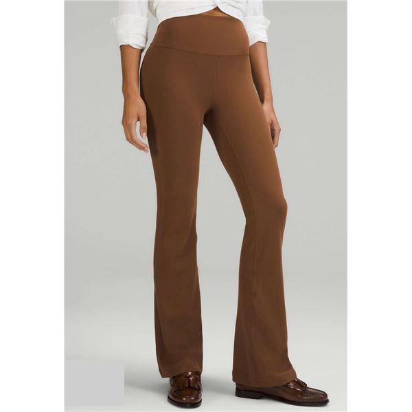 New lululemon Women's Groove Pant SHR Super High Rise Flare Nulu, Brown, Size 4