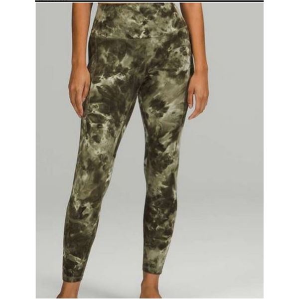 New lululemon Align High Rise 25" Pants w/ Pockets, Diamond Dye Lt. Sage, Size 10