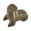Image 1 : WALRUS BY SIMANEK SAGIATUK - LAKE HARBOUR STONE W/ IVORY TUSKS 