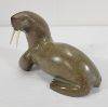 Image 3 : WALRUS BY SIMANEK SAGIATUK - LAKE HARBOUR STONE W/ IVORY TUSKS 