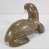 Image 5 : WALRUS BY SIMANEK SAGIATUK - LAKE HARBOUR STONE W/ IVORY TUSKS 