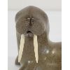 Image 7 : WALRUS BY SIMANEK SAGIATUK - LAKE HARBOUR STONE W/ IVORY TUSKS 