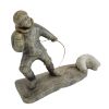 Image 1 : "HUNTER & BEAR" BY ZEBEDEE ENODGOO - STONE W/ IVORY RAWHIDE